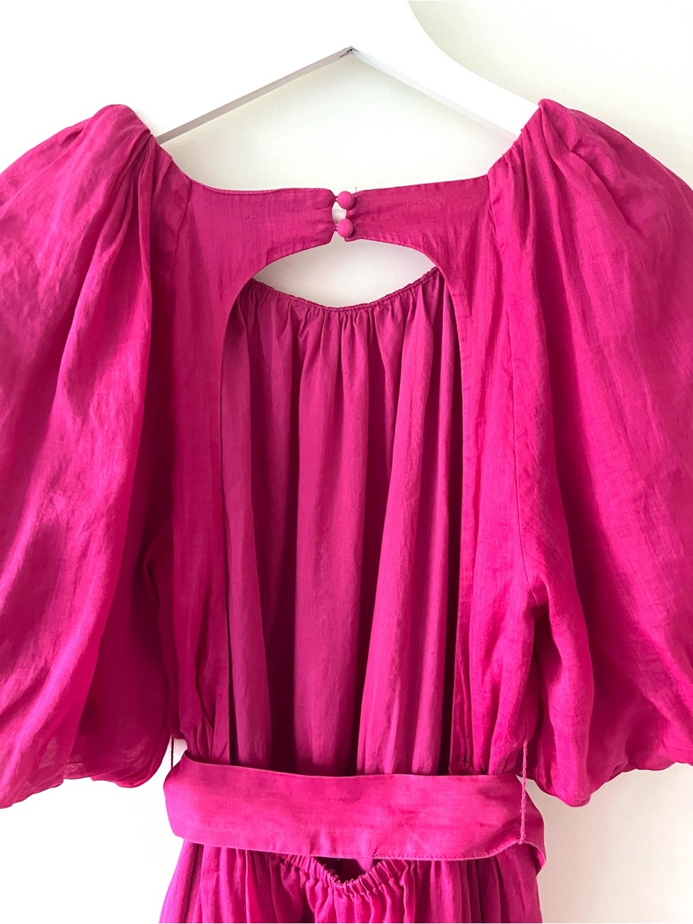 Banana Republic Ramie Open-Back Dress Dark Magneta Size Small - Picture 9 of 12